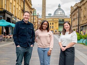 Simon Moll, Simisola Iyiola and Helen Clegg